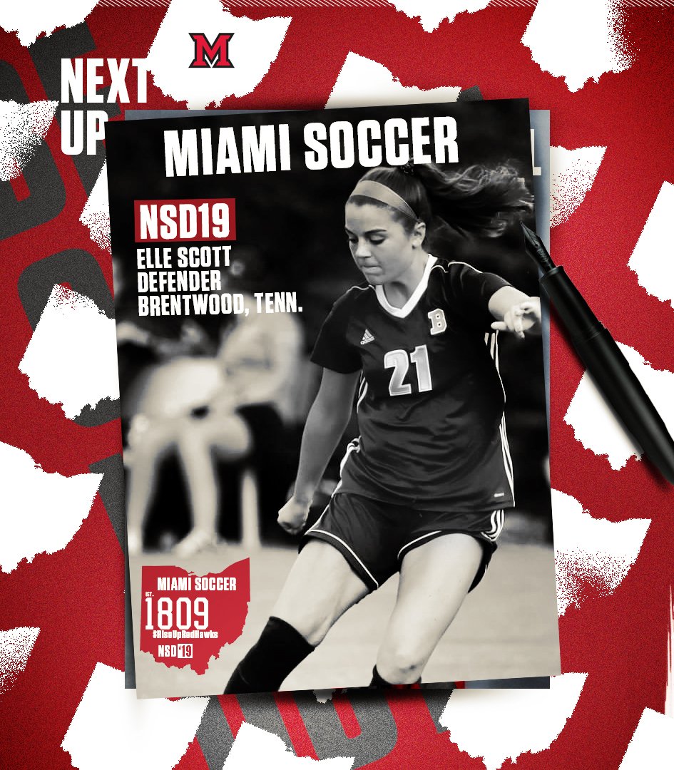 MiamiOH_Soccer's tweet photo. Another one in. Welcome Elle Scott to the Red &amp; White!

#RiseUpRedHawks https://t.co/xN1LtoflcZ