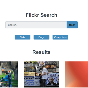 EmmettNaughton's tweet image. Project #9: React Photo Gallery
I learned about React, API Calls in React, @Netlify
This project uses the Flickr API.
Live Demo: youthful-nobel-8a23fa.netlify.com/dogs
Github Repo: github.com/enaughton/Reac…
Screenshot with @CloudApp:
share.getcloudapp.com/2NuA8Bj7
#TechDegree #Treehouse #CoderDad