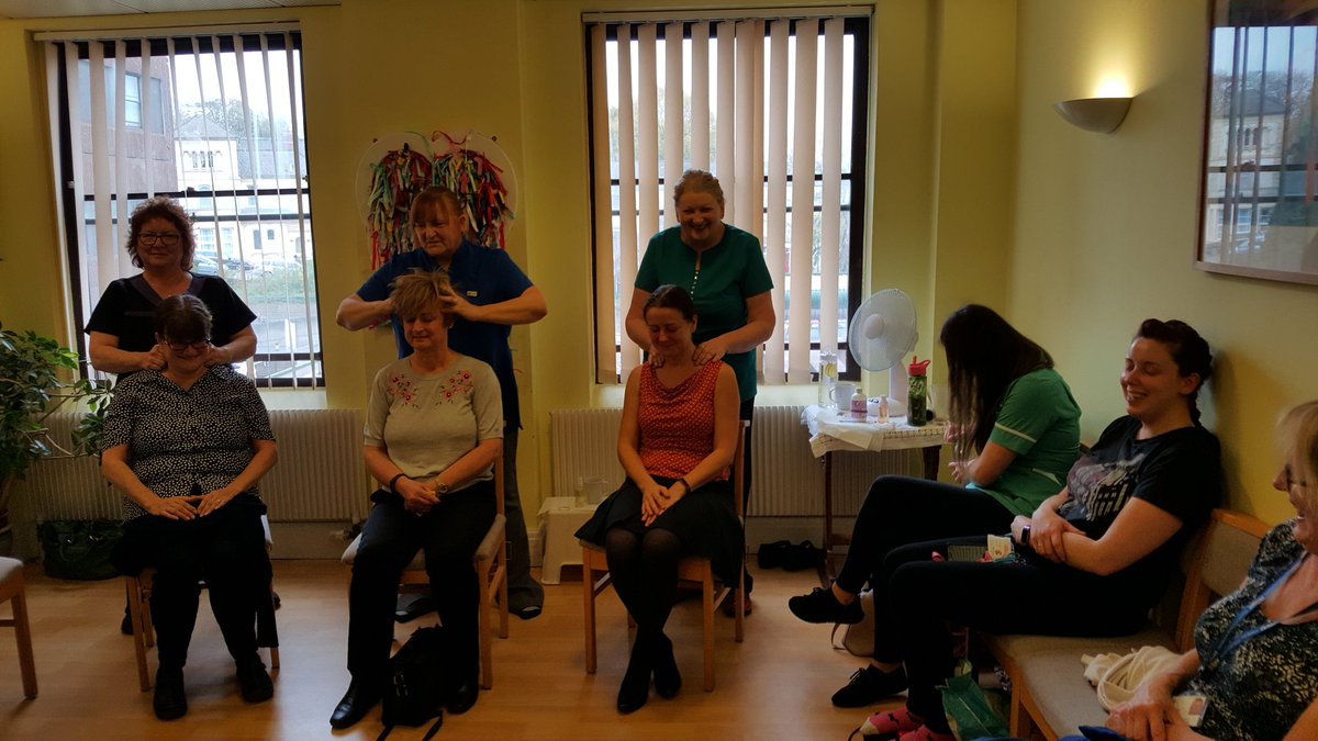 ABUHB affirming the importance of staff wellbeing. 
Staff from all over the RGH enjoying a relaxing head and shoulder massage.
A big thanks to the trinity of masseurs 😃
