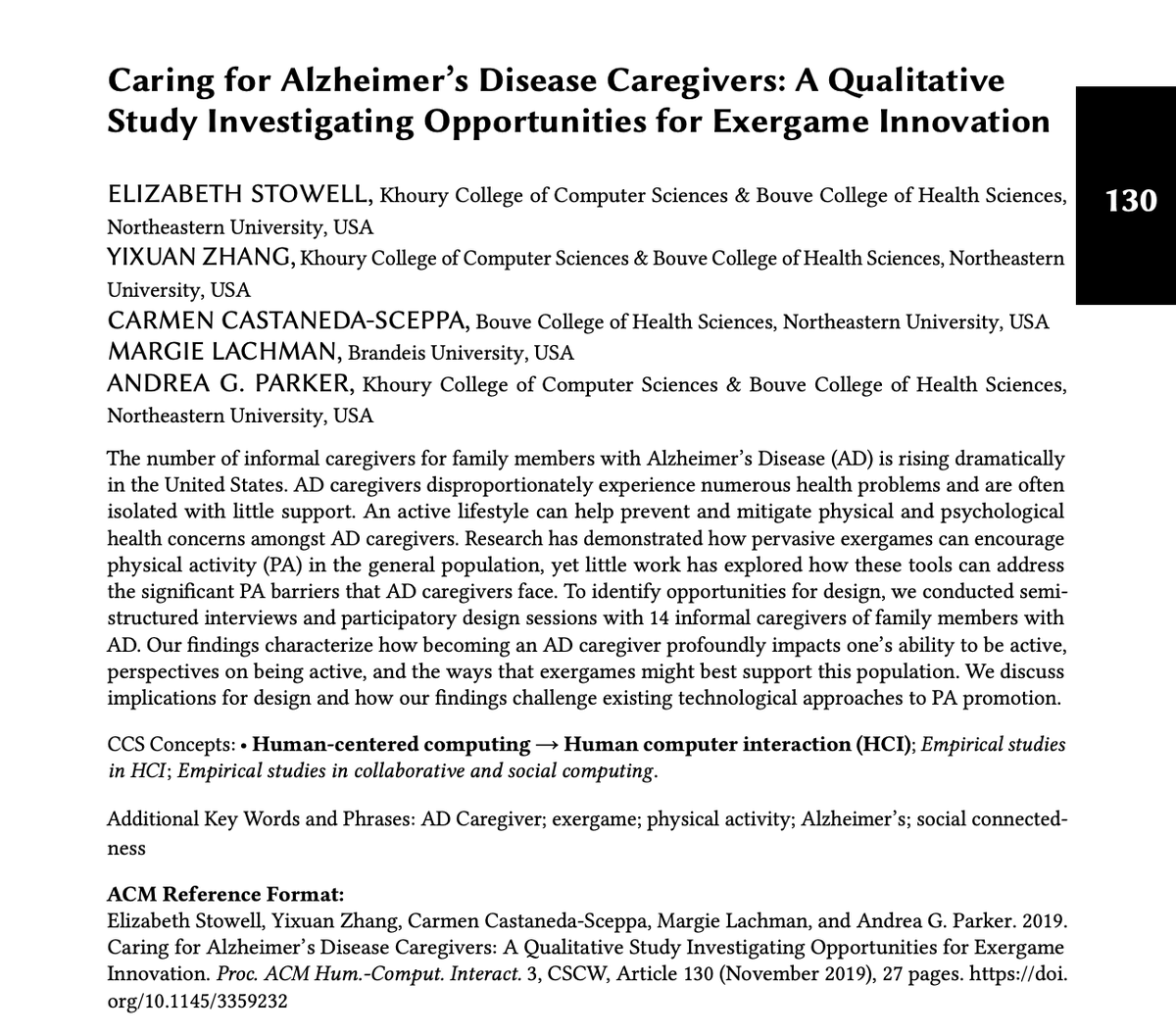 YZhang_Janice's tweet photo. @EBStowell will be presenting our work on #health Exergame x Caregiver at #CSCW2019 14:30 - 16:00, Meeting Room 412. Full paper available https://t.co/V68v9WUSBF or https://t.co/nCZIaTyNXJ https://t.co/XzV6Pp9eJA