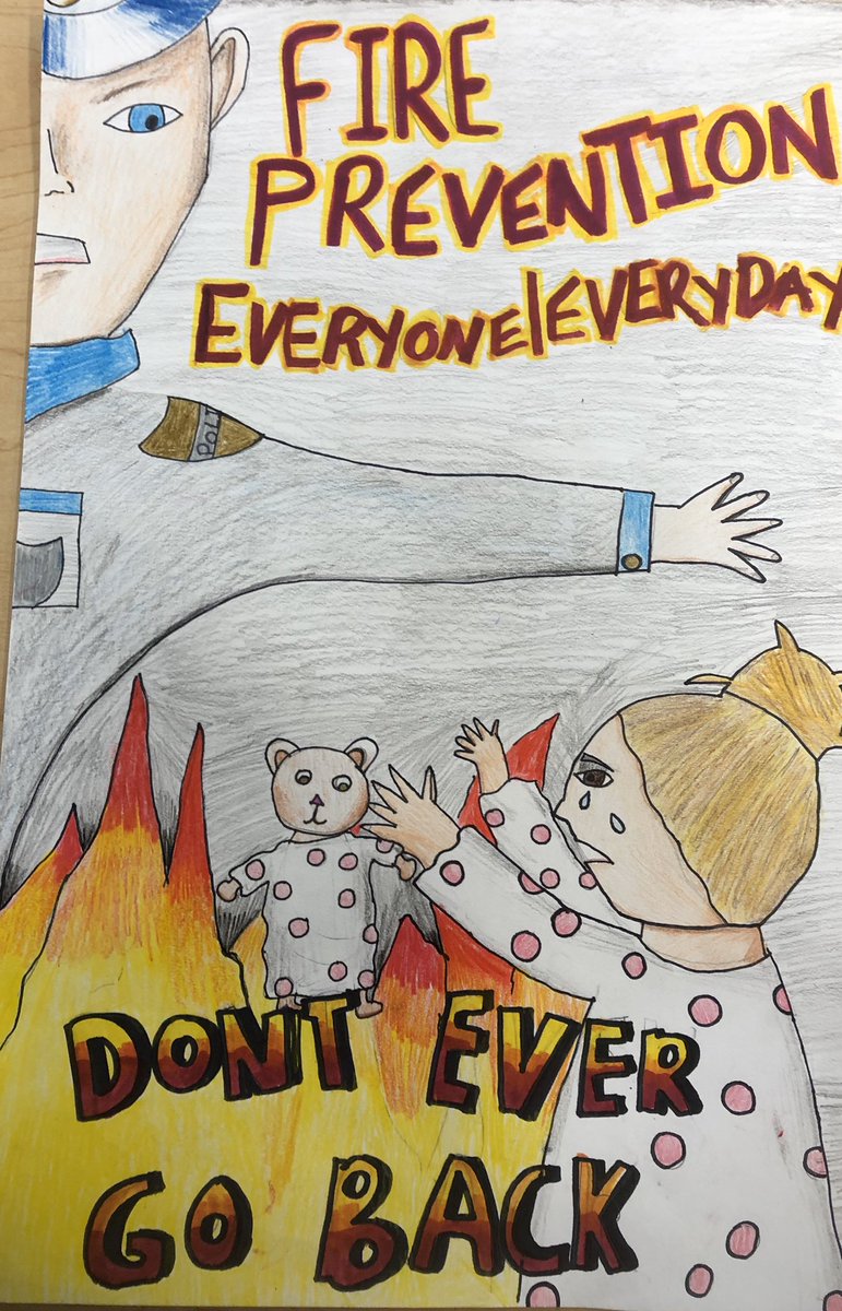 We have some great 5th grade contenders in the annual Fire Prevention poster contest! #clsstripes #ellingcen