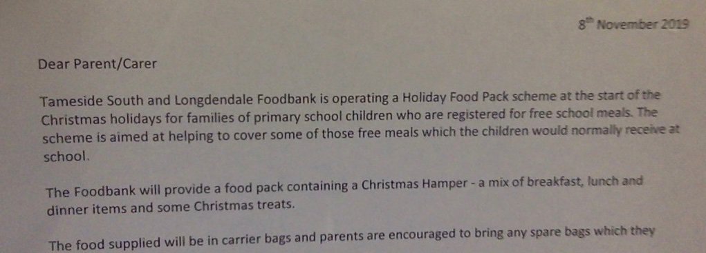 Do us a favour everyone and vote Labour so my daughters' school don't have to send letters like this home anymore.