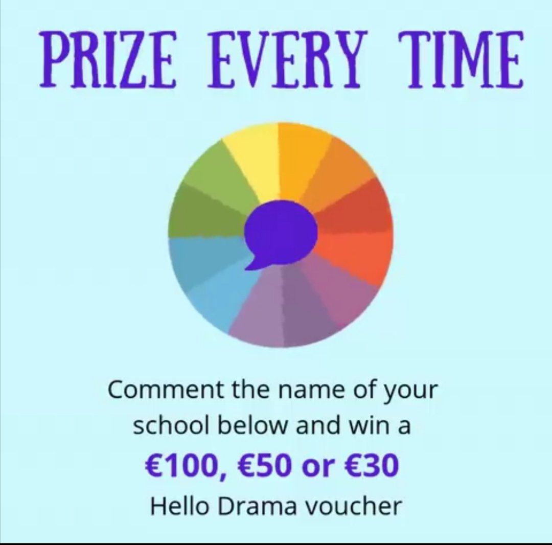 Prize every time! Check out our competition on Facebook <a href="/HelloDramaUK/">Hello Drama</a> ending this Sunday 😊
