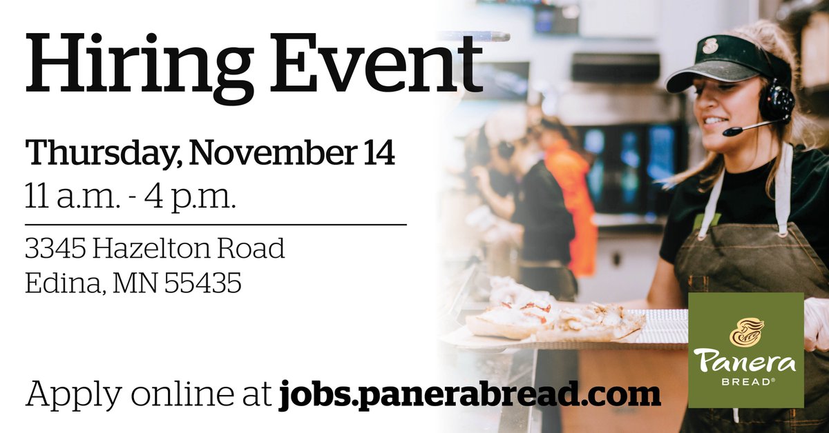 YELLOWDOG_02's tweet photo. Come see us tomorrow in Edina, MN from 11am - 4pm. We are seeking talented associates for our Twin Cities cafes! https://t.co/VIo5eNeGRs