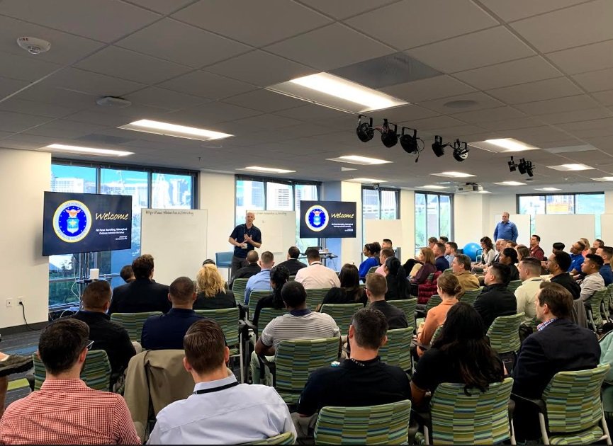 AFWERX's tweet image. Today, we kicked off the @usairforce Recruiting, Re-imagined Challenge workshop at our #AFWERXVegas hub. With such a rapidly evolving force, we're looking to define the challenges and formulate innovative solutions. Learn more at afwerxchallenge.com #innovativeAF