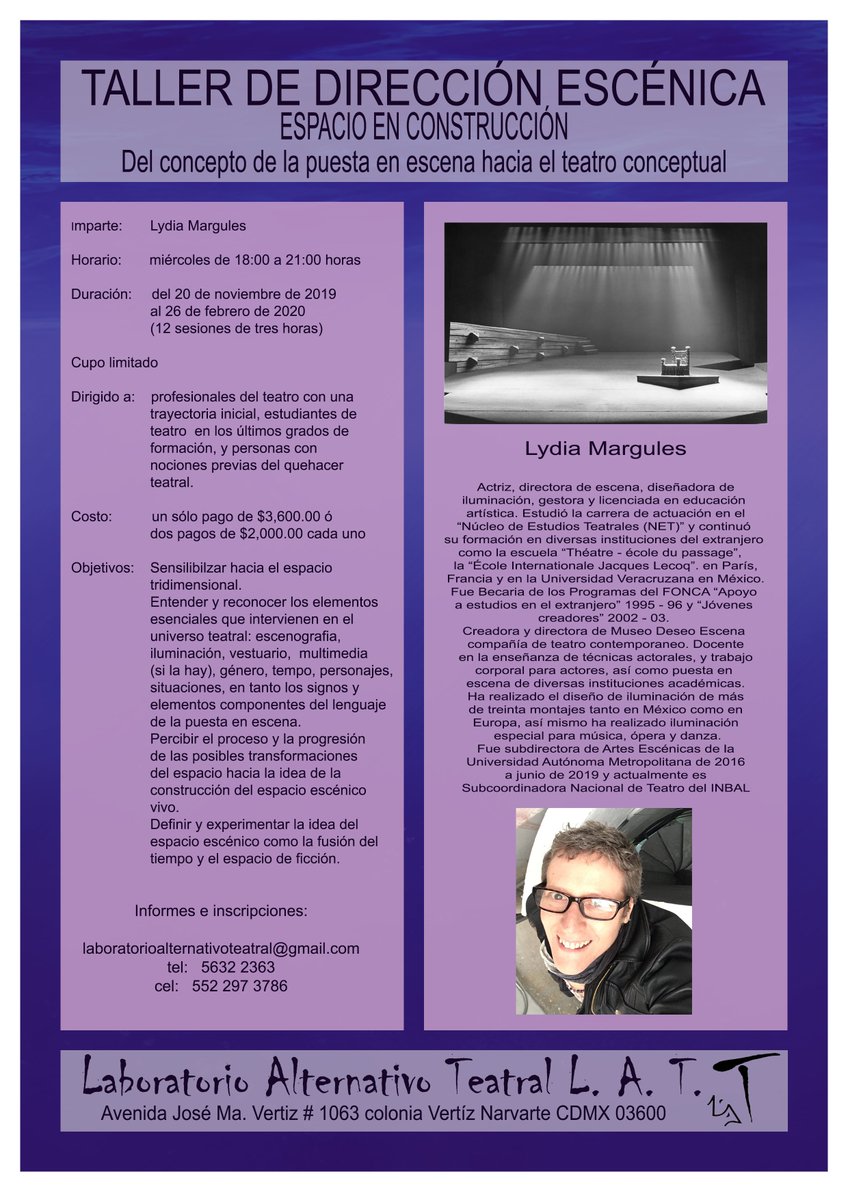 LabAlT's tweet image. Taller de Dirección escénica