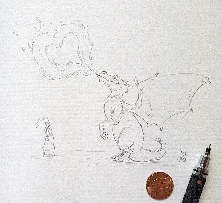 TheJasonMartian's tweet photo. Another little #MicroDrawing-ish, this time using my @officialuniball: Kuru Toga
The point stayed sharper on the Uni than the Staedtler but I have to say, I like the grip and feel of the @STAEMars slightly better. Both great mechanical pencils!
#DailyDoodle #Illustration #Dragon https://t.co/vCGlpR6U4R