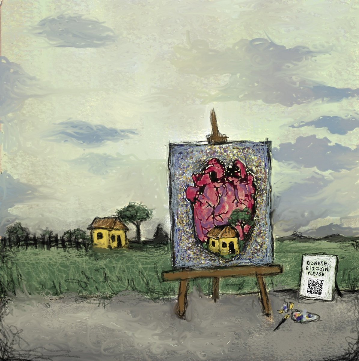jaodasartes's tweet photo. A new way to promote your art, is @Crearynet .

My art is Landscape. Yellow house in a heart

"feel and enjoy the landscape of Brazil
and donate bitcoins please"

#criptoarte #Cryptoart #art #arte #digital
https://t.co/hxFKqrIKix https://t.co/i0ErcNh09Y
