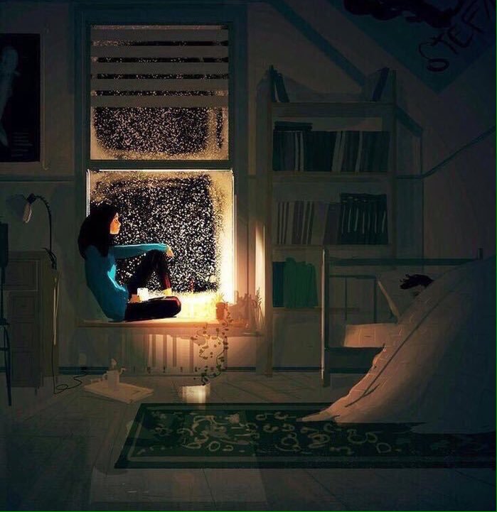 كل شي أصبح باهت مُمل لا نشعر بشي غير الحزن واليأس،الأيام تمضي والعمر يذهب ونحن بأنتظار شي يعيد روح الحياة ويجدد الشغف فينا،الخوف يحتوينا دائماً..أصبحنا لا نرجوا شي غير التوبه والرحيل عن الدنيا بأسرها".