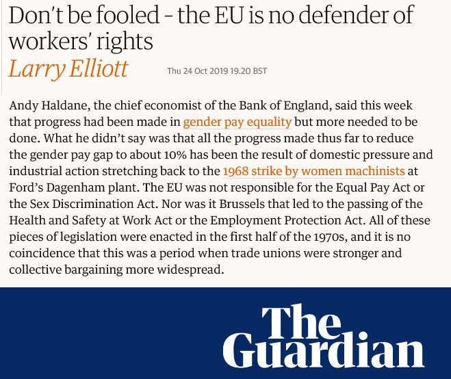 1. “Stretching back to 1968”…? (a) The Equal pay act was updated because the EEC defended our right to equal pay.(b) That right was bestowed on us by the EEC before the Equal Pay Act ever came into force.(c) It goes back a long way before 1968. (Thread)