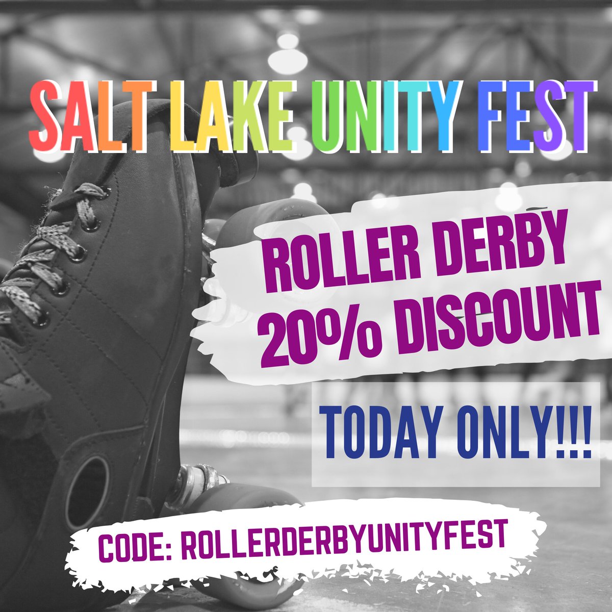 SLUnityFest's tweet image. TODAY ONLY!!! Register your Roller Derby team and receive 20% off your team cost.

Enter the promo code: ROLLERDERBYUNITYFEST on the team registration page and get ready to skate!

saltlakeunityfest.ticketspice.com/salt-lake-unit…