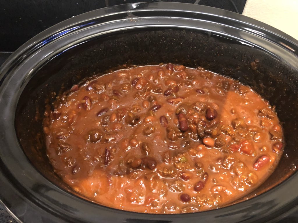 Cut to KGW chili cook-off, 2019.I, the girl who loudly & virally defended her pants on live TV, am not about to be shamed out of my canned existence. So once again, I dumped 6 rounds of Trader Joe’s pre-made finest into my (now owned! baby steps) crockpot & brought it in.