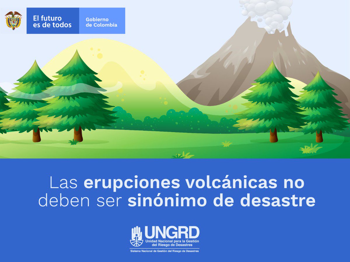 UNGRD's tweet photo. El país tiene mayor conocimiento sobre fenómenos volcánicos y está mejor preparado: 3 observatorios vulcanológicos en #Manizales, #Popayán y #Pasto, hacen seguimiento a 21 volcanes activos, Sistemas de Alerta Temprana y Estrategia Nacional de Comunicación del Riesgo Volcánico. https://t.co/l1G2U9LDY0