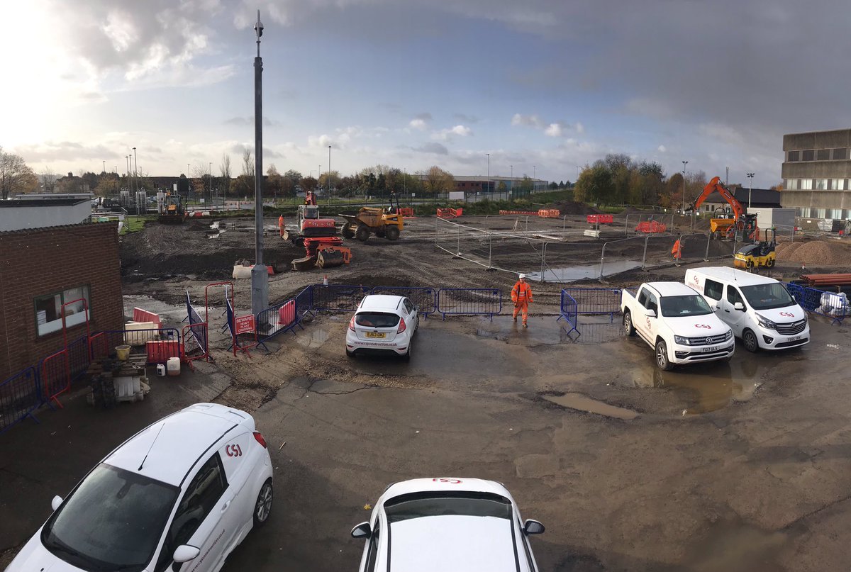 CSJ have commenced works on site at MTIF for @GFTomlinson, foundations have been completed in a week and the attenuation system has been excavated and is ready for install. Drainage and services to follow. 👷‍♂️👷‍♀️