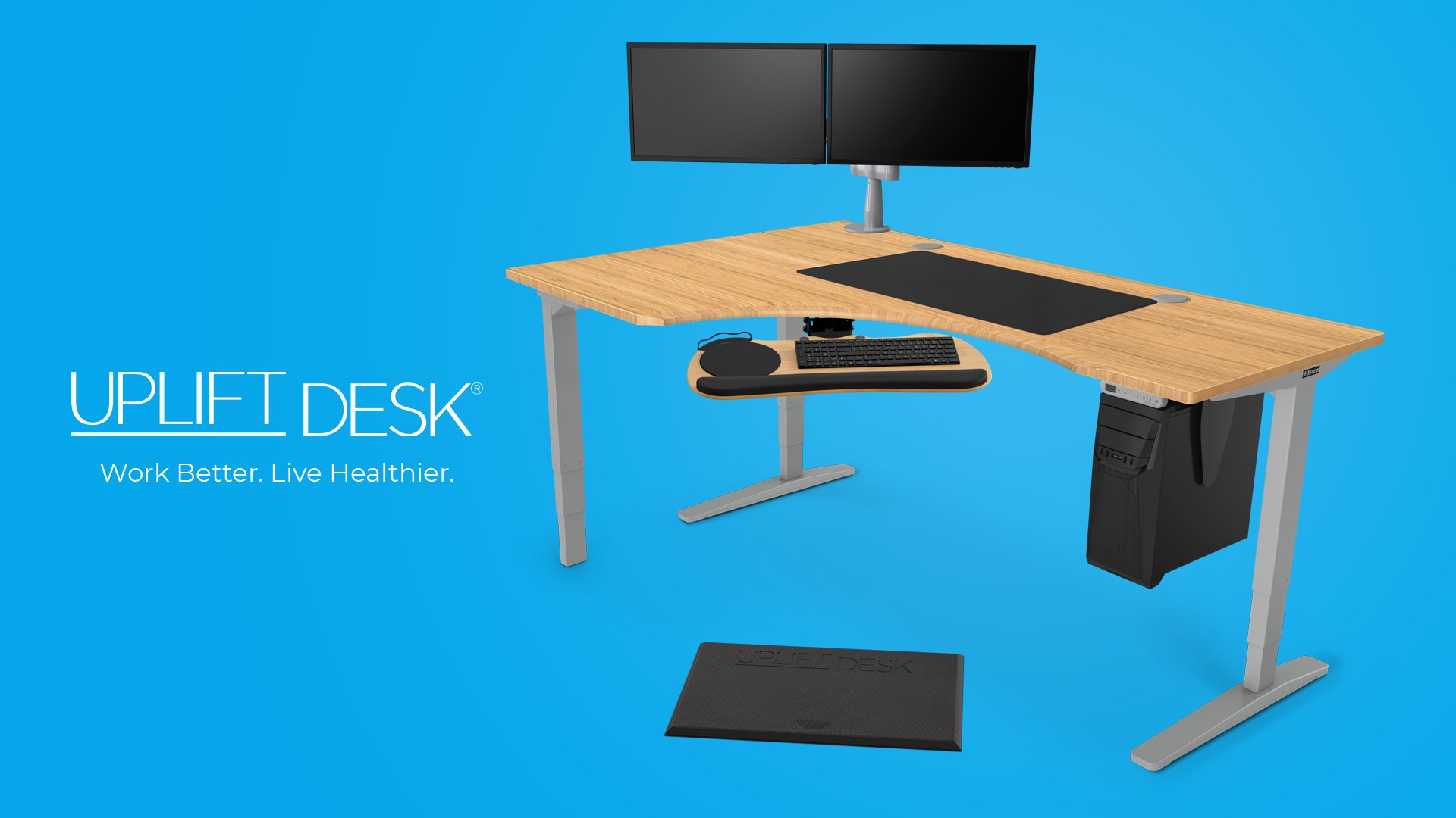 UPLIFT Desk On X The UPLIFT V2 Curved Corner Standing Desk, 58 OFF