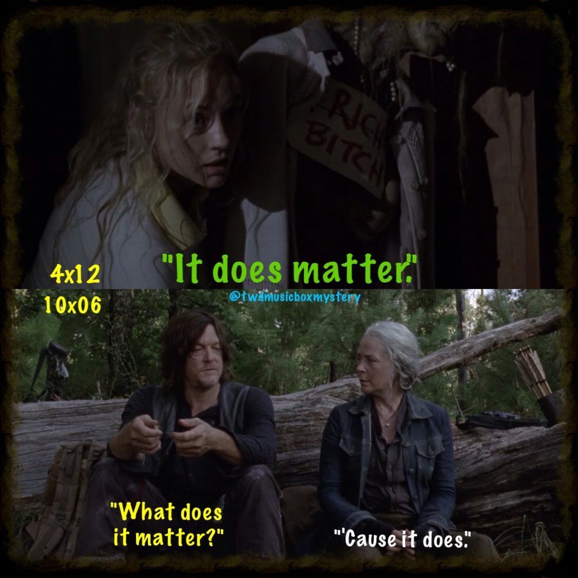 Musicboxmystery's tweet photo. It does matter theme. 🗯🗯🗯 #bethgreenelives #bethisalive #bethiscoming #bethyl #bethylforever #bethylforlife #Bethylreunion #bethylreunite #bethylfeels #tdtheories #tdtheory #teamdelusional #teamdefiance @angelakkang @gnicotero https://t.co/6w5GBLOYj2