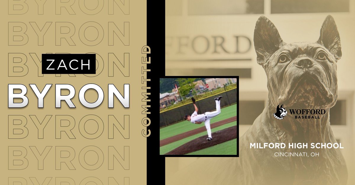 WoffordBaseball's tweet photo. Wofford Baseball welcomes @ByronZachary, from Milford High School to Wofford College!
513 —> 864
423 miles.

#ConquerAndPrevail https://t.co/cX8b3JPmOL