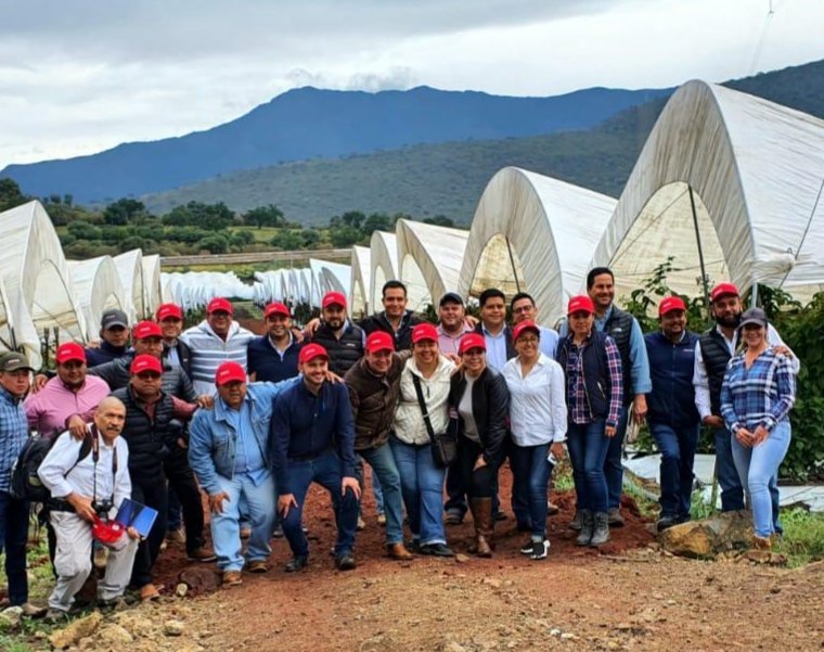 GriselValenciaS's tweet photo. Titulares del @SNEOaxaca @SNE_MICHOACAN @SNEHidalgo  @SNEJalisco @SNEPueblaOfi visitamos los campos de cultivo 
de la empresa #BerryMex en Jalisco, para conocer las condiciones laborales que ofrecen a jornaleros agrícolas del sureste del país. https://t.co/QTwAb3rLOi