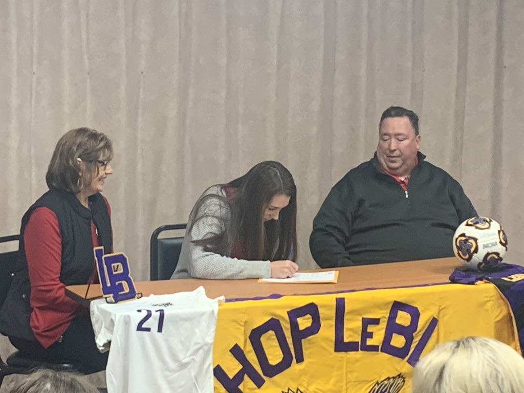 LBVB_LeBlond's tweet photo. Congratulations to @juliann_smith18 for signing her NLI to play soccer at William Jewell! Your presence &amp; leadership in every aspect of the Bishop LeBlond community will be missed. Keep working hard every day! #LBVB https://t.co/z173cVF005