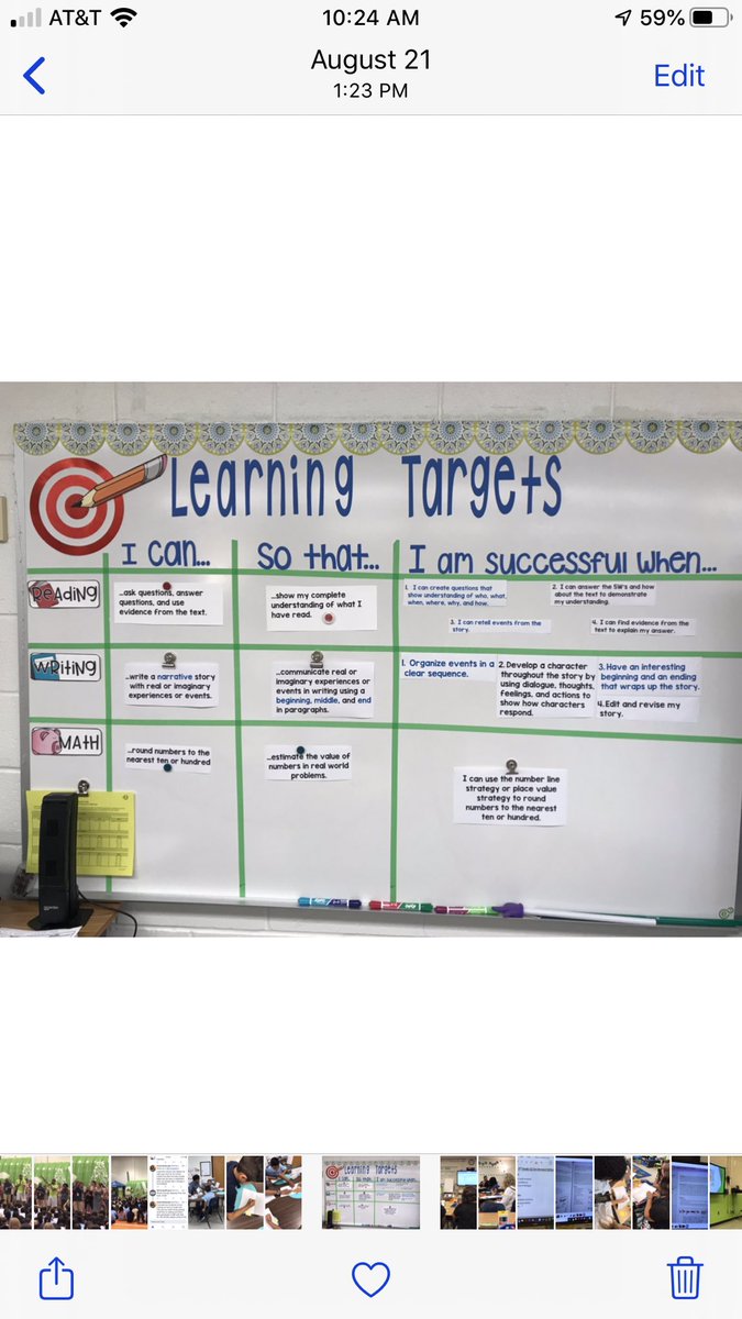 ashleybaconmize's tweet photo. Learning targets have to be more than I can statements. They truly become powerful when you add “I am successful when” statement and example. Extremely proud of our staff and their work with learning targets!#movestudentsfaster #GAEGameChangers #LoveToLeadHere https://t.co/lfwfS1hRUk