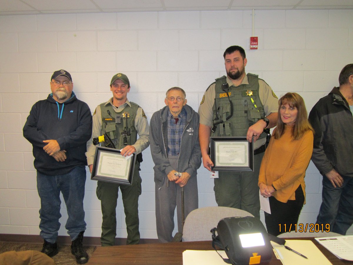 OCSOIowa's tweet photo. On October 18, 2019, Deputy Roberts and Deputy Bos were dispatched to a call for an unconscious male in a vehicle at Jackrabbit Junction in Sibley. That man was Charles Klaassen. The Deputies shocked Klaassen with an AED and did CPR until the ambulance crew arrived and took over. https://t.co/C9mAPbhOkB