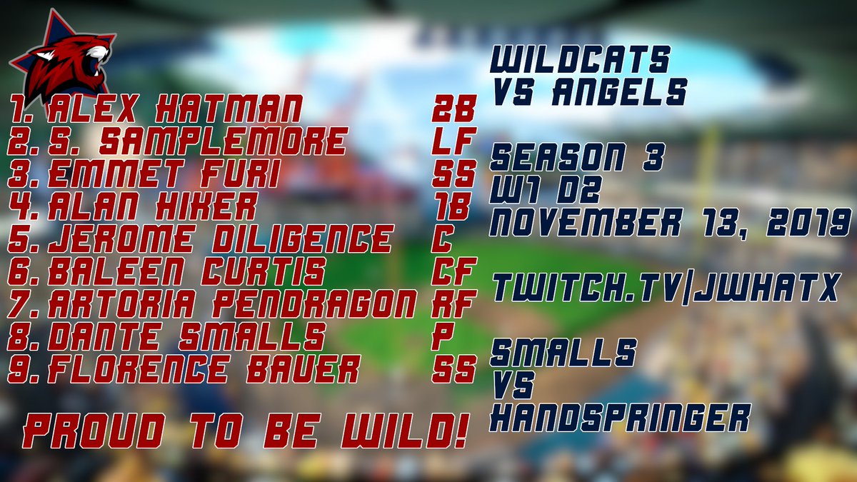 WildcatsSSBL's tweet photo. Join us as we kick off our SSBL Season 3 campaign. This is your Wildcats lineup for tonight's game against the @AngelsSSBL. Let's go 'cats! https://t.co/WXkmL7Nu2G