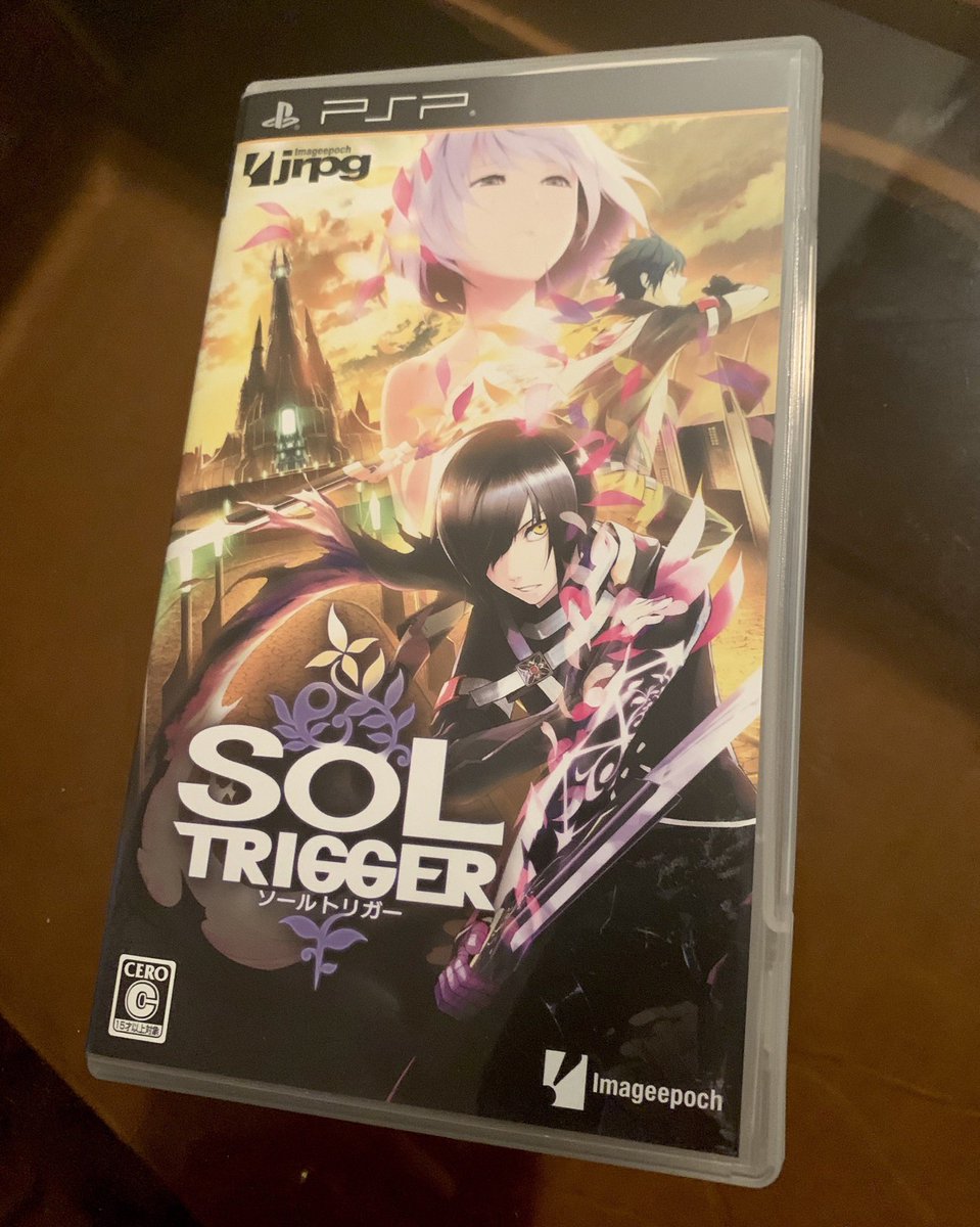 JoshuaMFrench's tweet photo. For #PSPWednesday here’s one of my top imports, 2012’s #SolTrigger, the last and most expensive JRPG #ImageEpoch made for PSP. Character designs were from @shuji_s (#Persona4 manga), @sgwr1 (#FFVII, #KingdomHearts) served as scenario writer, and #JCStaff produced anime cutscenes. https://t.co/PmKHzqNKUW