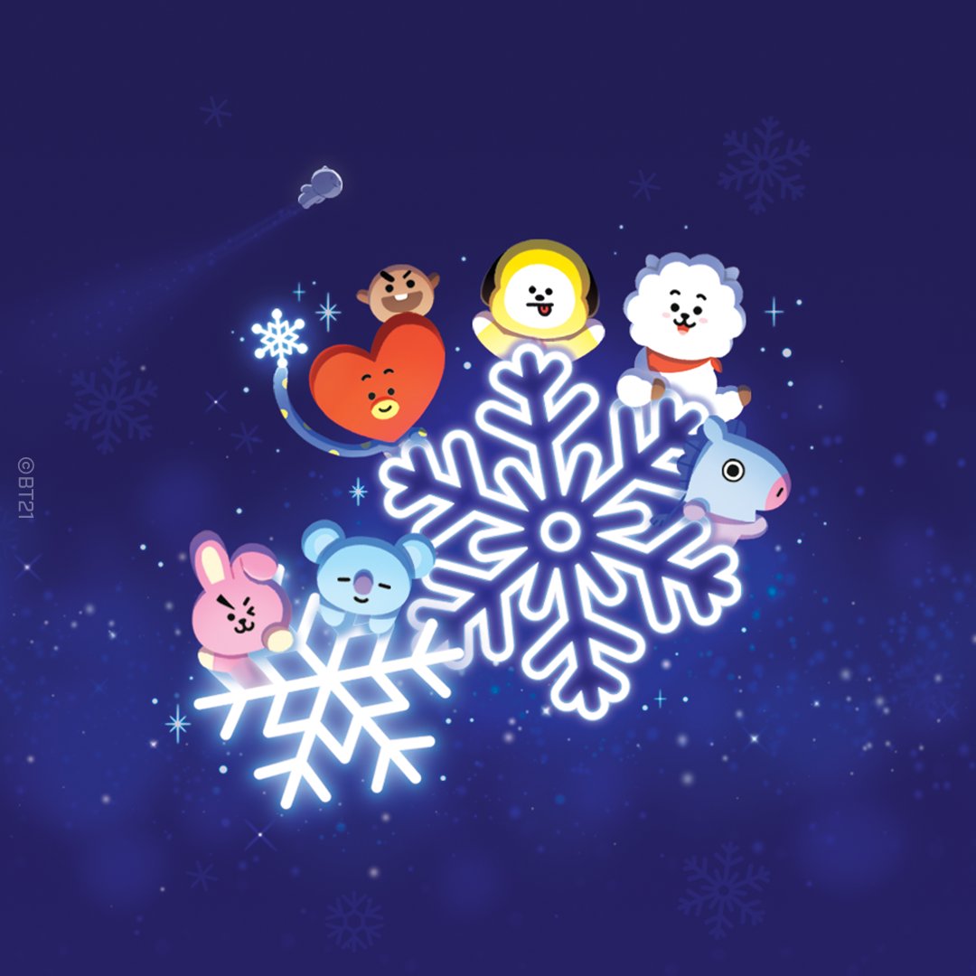 LINEFRIENDSBOX's tweet photo. Crystal snow flies high to reach you this winter season! ❄️💫

#KOYA #RJ #SHOOKY #MANG #CHIMMY #TATA #COOKY #VAN #BT21 #LINEFRIENDS https://t.co/btBsvnEpFX