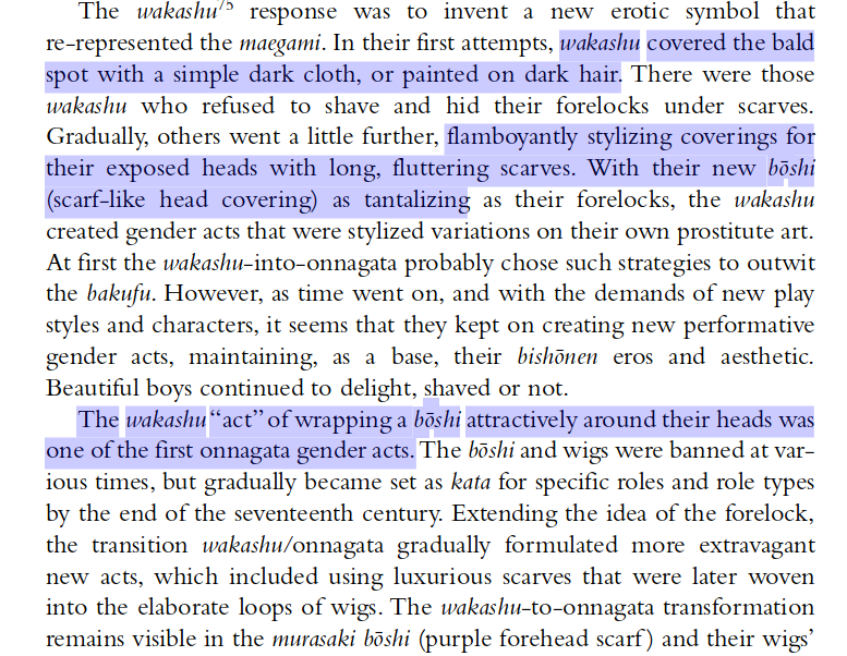 Ex 2a: *Onnagata* again. Responses to forced head shaving included hiding one another from police, and generating a novel beauty/hair culture. Necessity is the (trans) mother of invention.