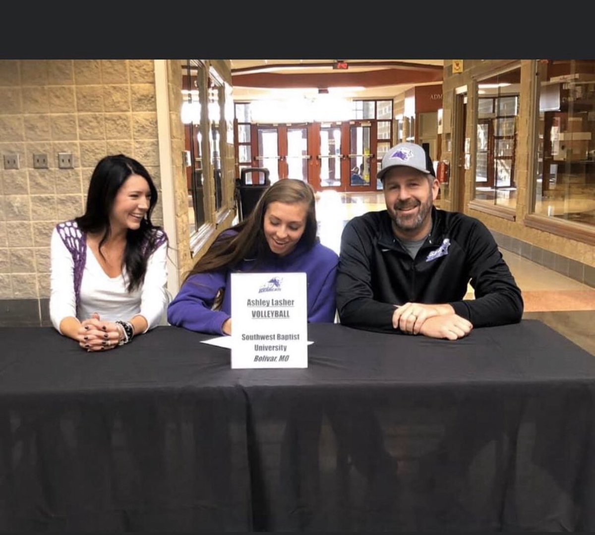 Willardvball's tweet photo. Signing Day!!  👏👏Huge Congratulations to Senior Ashley Lasher as she signs to plays with SBU 💜 We are so proud of you!!   @SBUVB @WillardSports @ashleylasher02 https://t.co/zIeeAiM5S2