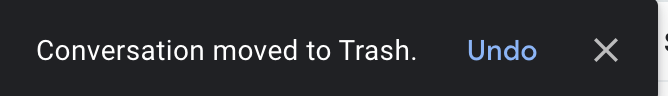 "Conversation moved to trash"