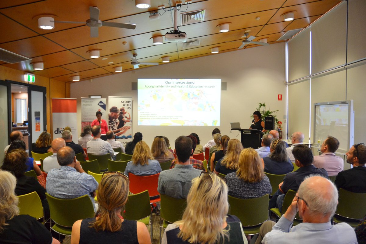 dka_connect's tweet photo. Keynote speakers Dr. Leisa McCarthy and Zania Liddle delivering the first presentation at the Knowledge Intersections Symposium 2019: "Research at the intersections"
#KIS19 #DKRI #BatchelorInstitute #CharlesDarwinUniversity #AliceSprings https://t.co/TDfNqvK7mm