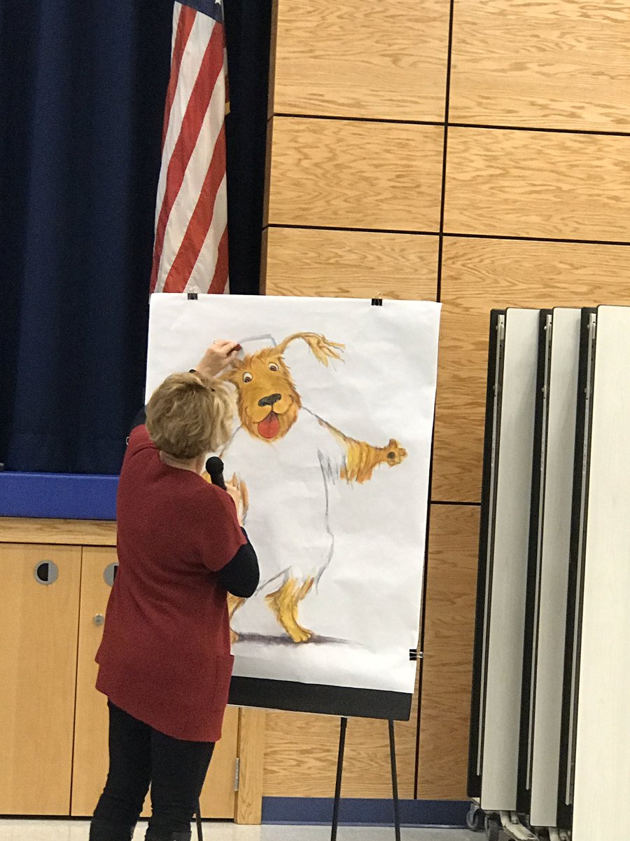 Author and illustrator, Val Jones visited EMC.  Children learned that it's easier to write about topics you know a lot about! #@SASD_EMC #everypothasalid
