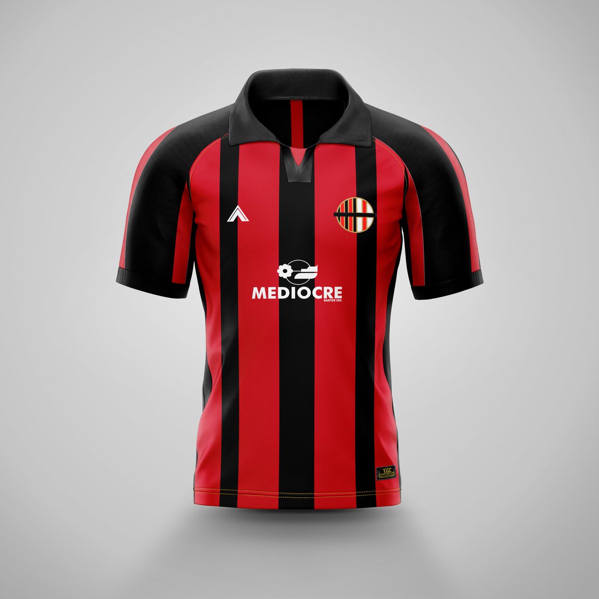 TriangleSports_'s tweet photo. In honor of the horrible start #ACMilan has had to this season. I present to you the #MediocreFC #BanterEra kit... Think we might have to do a run of these 😅.. https://t.co/Ox3sMBOXkA