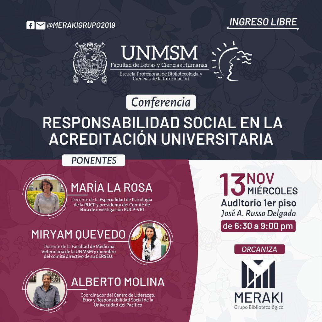 letrasUNMSM's tweet photo. #Ahora #EnVivo #LetrasTV
Conferencia: «Responsabilidad Social en la acreditación universitaria»
¡No te lo pierdas!
https://t.co/LSsGwtqUdp https://t.co/nKodMGD6rh