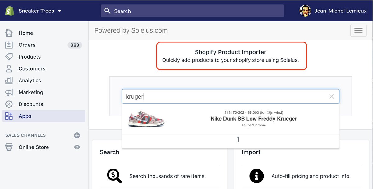 jmwind's tweet photo. I'm so impressed at how quickly this community can rally together. 

Within just 24 hrs @soleius got me a private build of an app for our shop that saves huge amount of time processing incoming donations. I'm in awe. Power of the Shopify app platform.

Anyone have Kruegers? 😇💸 https://t.co/82lJRljTAd
