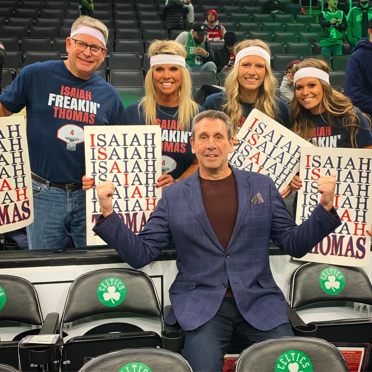 glennconsor's tweet photo. We have the Official @isaiahthomas Traveling Family Fan Club @itsmadsjune @WashWizards @celtics #radioparty https://t.co/EgTUJTwUBd