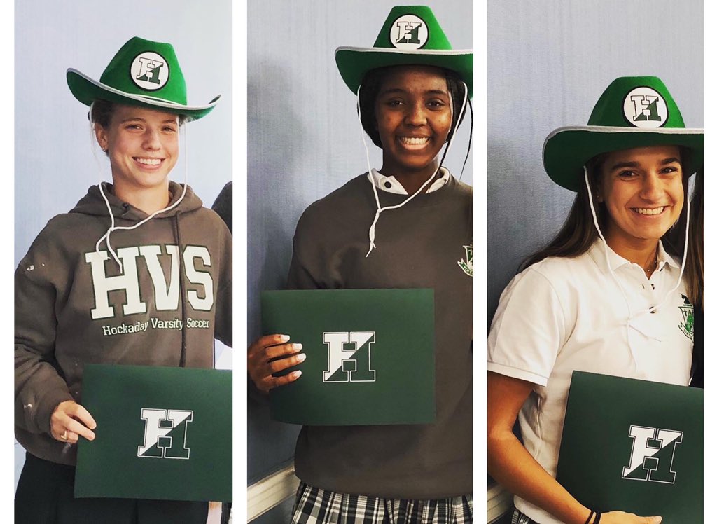 HockadayATH's tweet photo. The Hockaday Athlete’s of the Week for the end of the Fall season are Meg Wilson (‘20, Field Hockey), Lauren Ingram (‘23, Volleyball), Leena Mehendale (‘22, Cross Country). #HAW #HVXC #HVVB #HVFH #HockadayDifference https://t.co/FNV9wLlobd