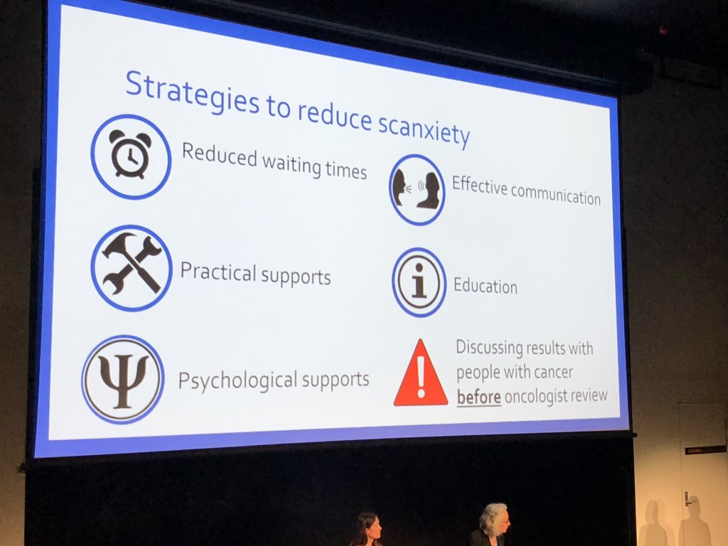 Scanxiety - ‘anxiety in patients associated with results of scans &amp; tumour markers’. Research exploring the views of urology  cancer nurses suggests scanxiety is highly prevalent &amp; sometimes severe. Strategies needed to support patients &amp; further research recommended #COSA19