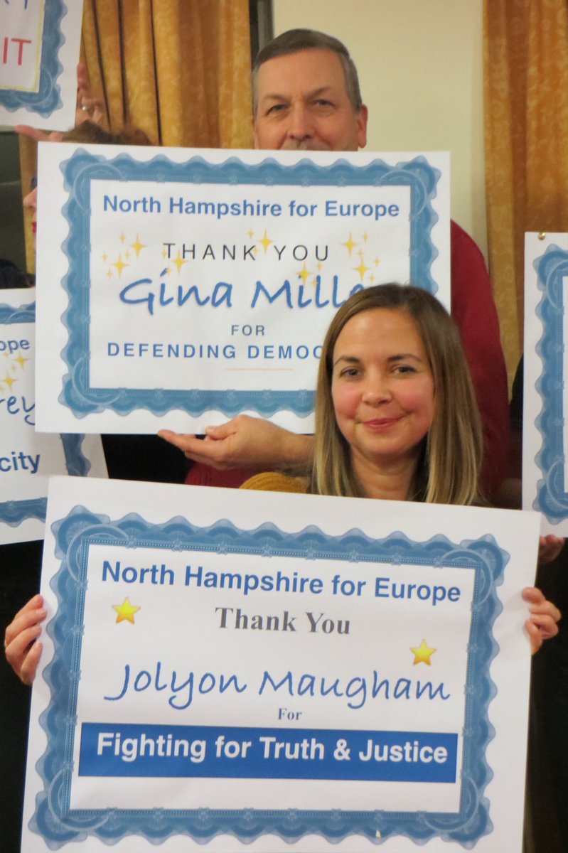 North_Hants4eu's tweet photo. Thanks &amp; support to those bright stars Gina Miller and Jo Maugham 
Such inspirations and so brave. 
History will not forget your sterling efforts during these distressing time. 💐⭐️👏 https://t.co/djUaKTV1yT