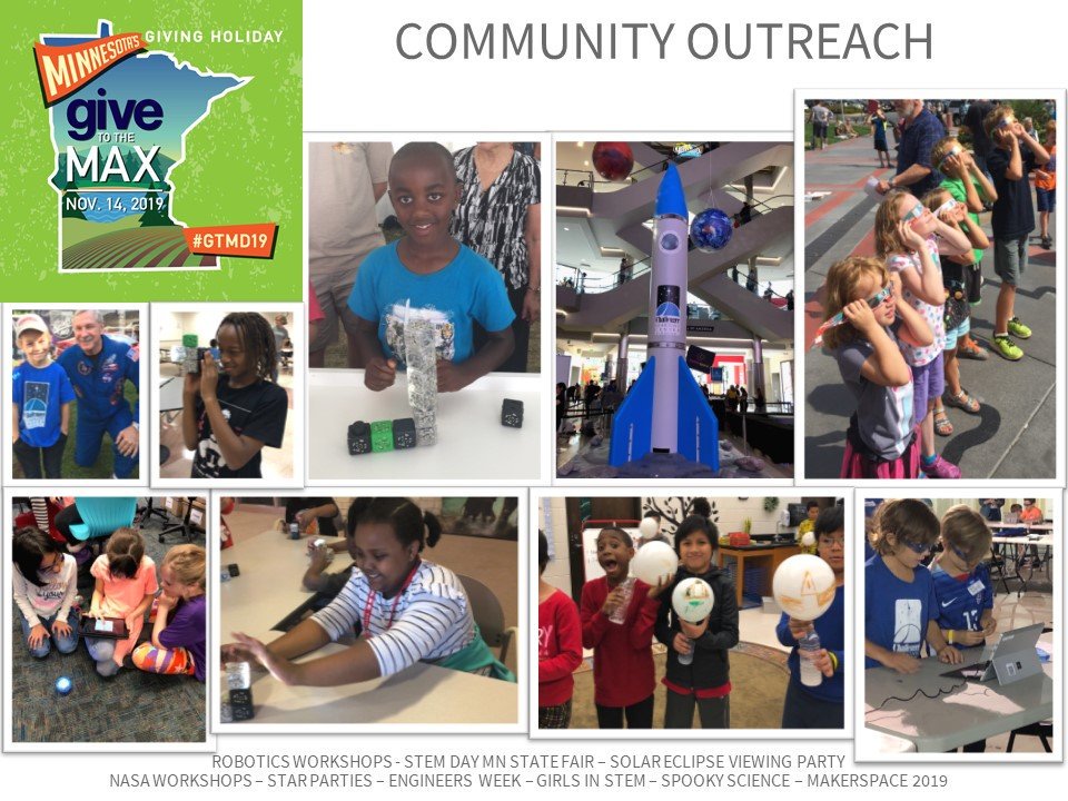 challenger_mn's tweet photo. #GTMD19 is almost here - schedule your donation today! Thanks to a generous donor we have a $1K matching grant to double your donation. Help us continue to Educate, Energize and Inspire the next generation. #STEM https://t.co/bXwAQALQRS https://t.co/upLqJlfII5