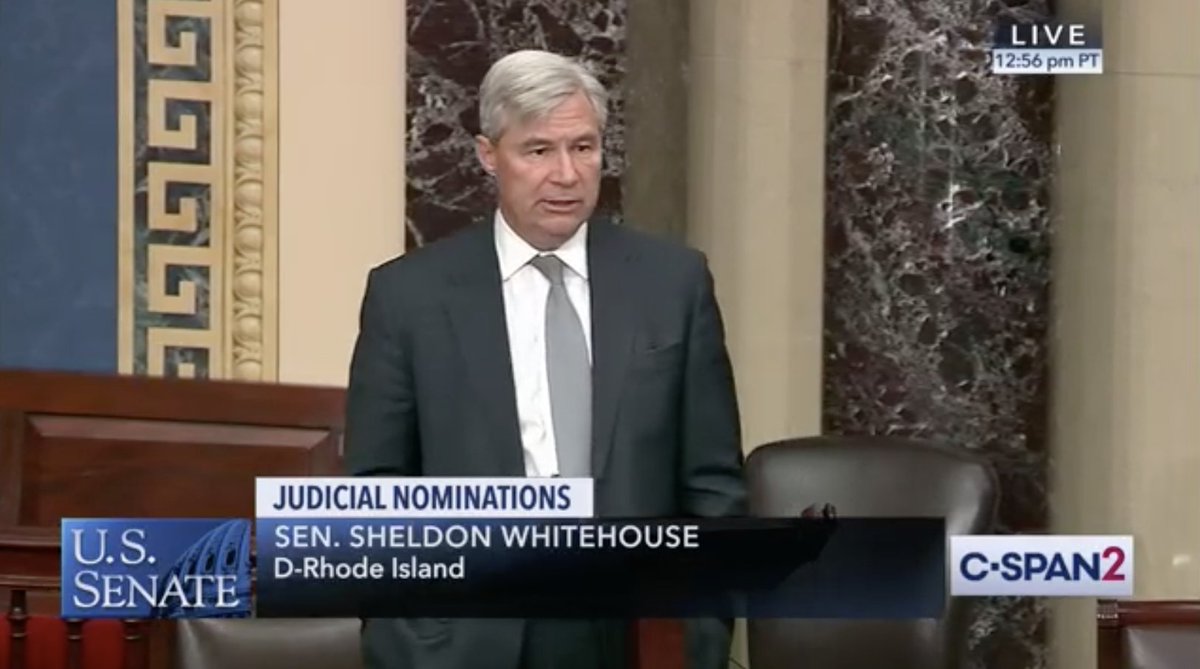Senator Sheldon Whitehouse speaks on the Senate floor about 2nd Circuit nominee Steven Menashi.