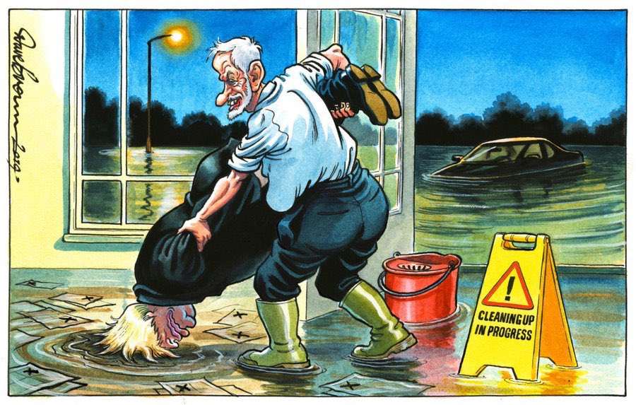 Jeremy Corbyn has literally been wiping the floor with Boris Johnson over the #southyorkshirefloods  in his display of prime ministerial statesmanship.
