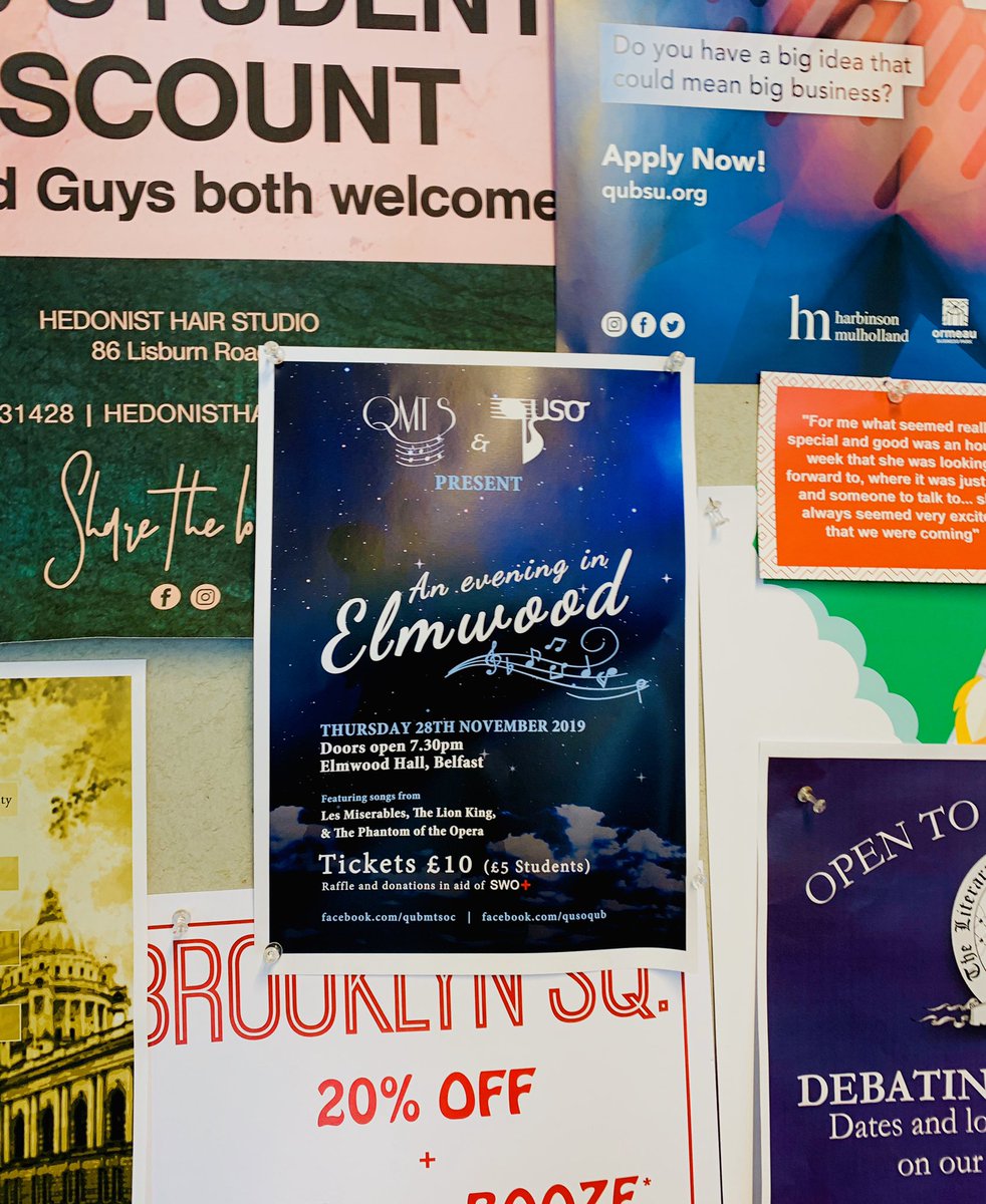qubmtsoc's tweet photo. Have you spotted out concert posters around campus? #LoveQUB https://t.co/SxGWMY9FCG