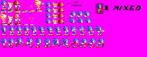 Sonic 3'Mixed (Cancelled) on X: Various sonic sprites made, along