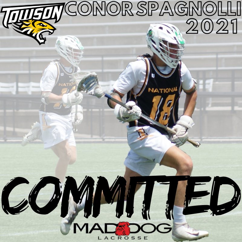 ConorSpagnolli's tweet photo. I’m excited to announce my  commitment to play division one lacrosse at Towson University. I want to thank my family, coaches, teammates, and friends who have supported me throughout my process. Go tigers🐯 https://t.co/N80c5j70e2