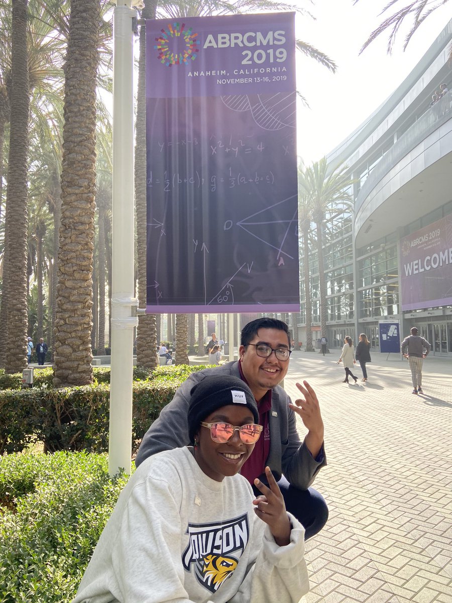 Destiny07356185's tweet photo. Welcome to #ABRCMS2019 !! Woohoo! We made it five minutes ago and I already made a Biochem major from New York! Good stuff! @umbc_lsamp @Tracy_D_Bell  #ThinkBigDiversity https://t.co/aQZi1xrkaK