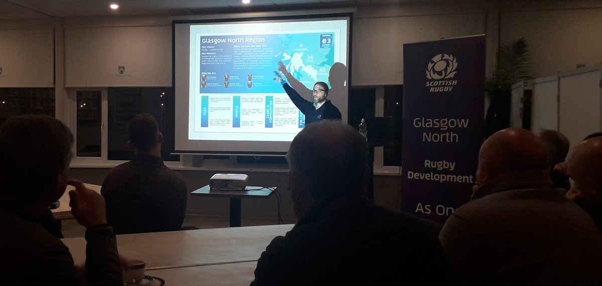 AilidhHood's tweet photo. 'Pencil in your plans but write your visions in ink'
Thanks to all the Clubs who attended our Glasgow North Roadshow this evening! Lots of positive conversations started...
#GNRugby #RugbyDevelopment https://t.co/xLP0mvm1HO