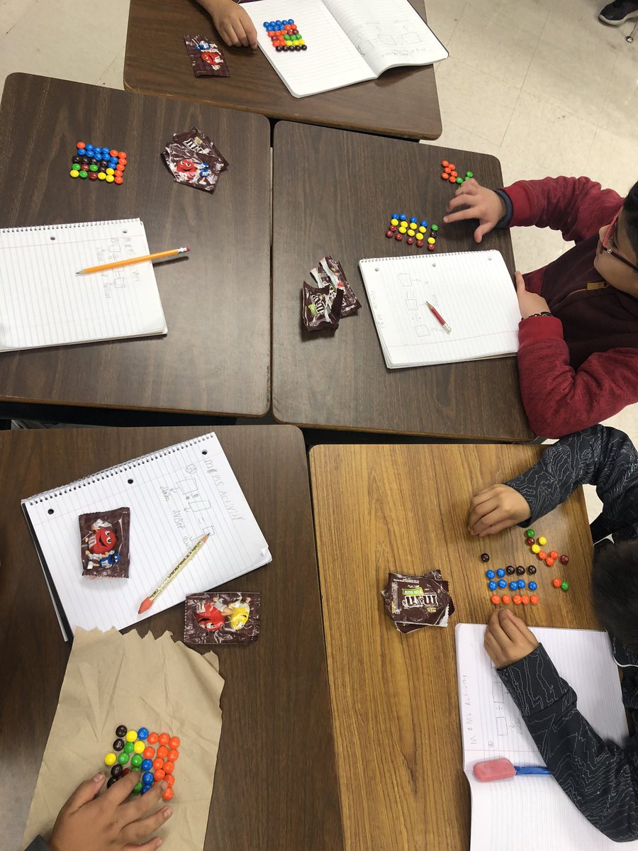 txcoachjen's tweet photo. Enjoying division with M&amp;Ms with Ms. Rivera. What a fun, delicious lesson! #mathletic #bisdshines @MarMRiv https://t.co/luERM4Wabr