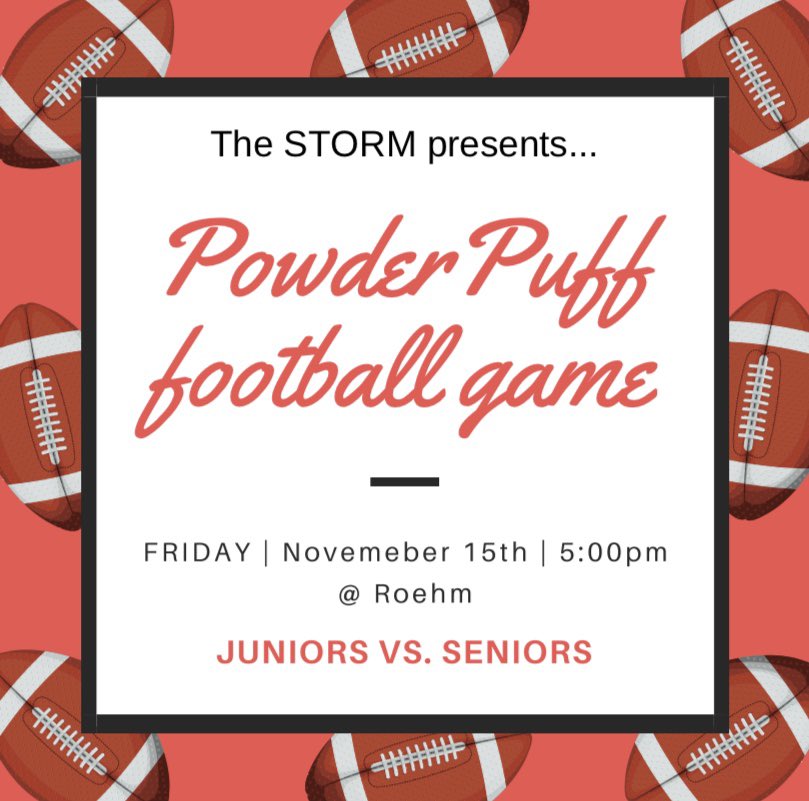 BMHSTitanStorm's tweet photo. Don’t forget... 
this F R I D A Y is our Powderpuff football game!! 🏈🏈 

#Bethere #spirit #fnl https://t.co/sqOt6zasfY
